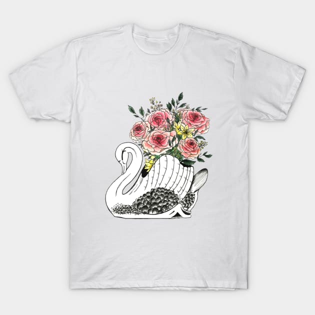 Crown lynn Swan T-Shirt by CasValli